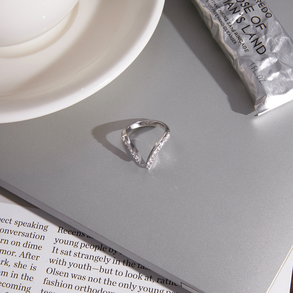Stainless Steel Zircon Open Ring Collection