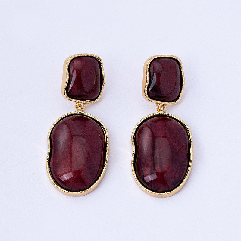 Geometric Resin Drop Earrings Collection