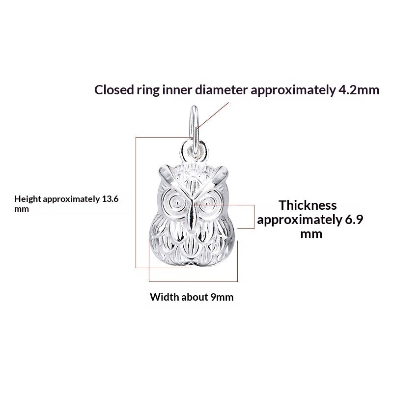 Sterling Silver Jewelry Pendant Cute Owl Pendant