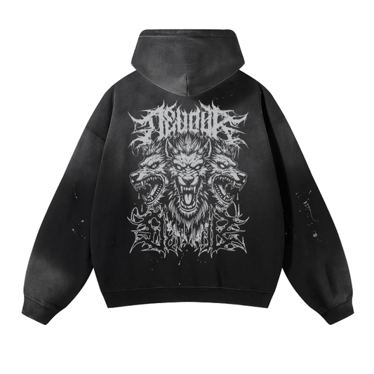 Devour Grunge Cerberus Distressed Hoodie