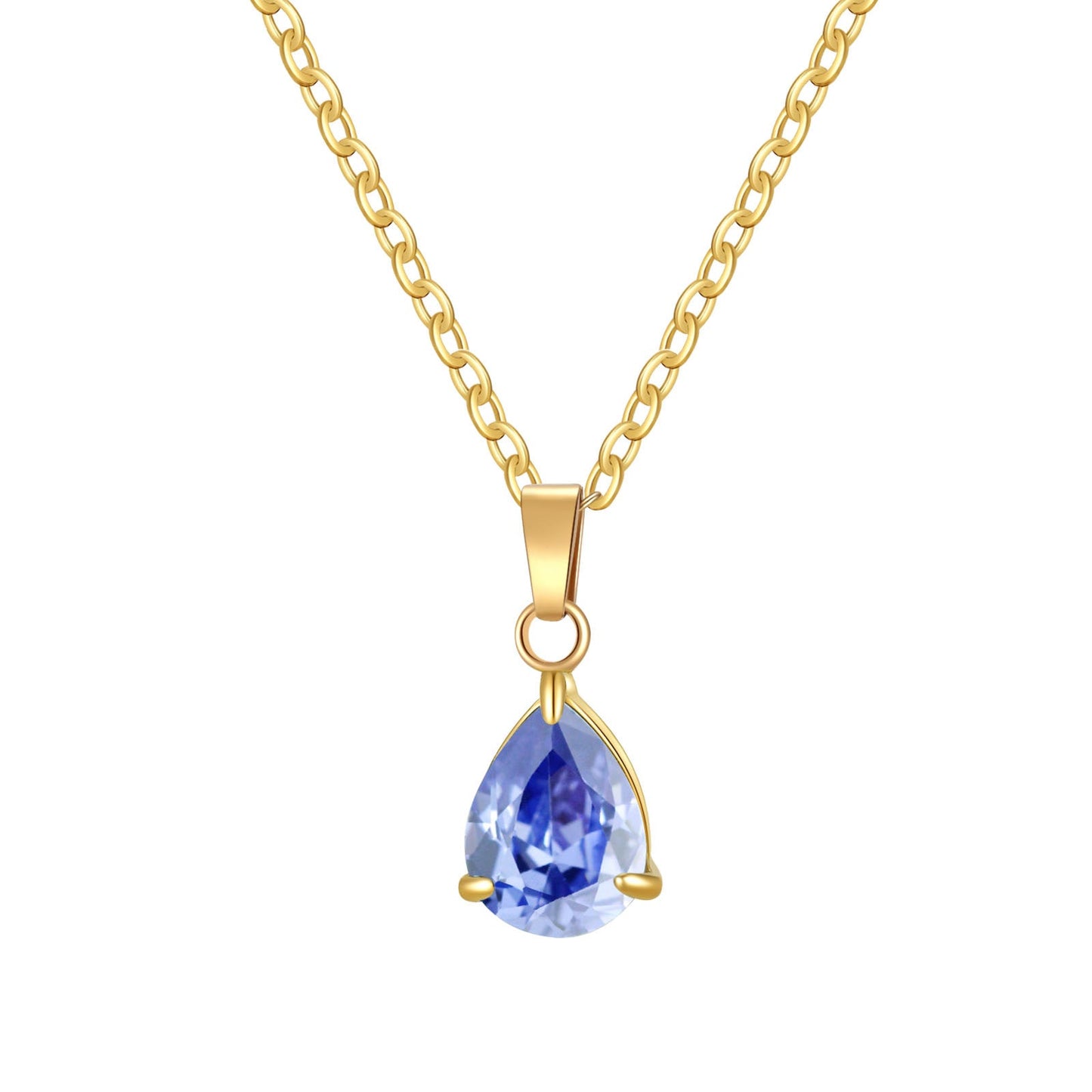 3A Water Drop Zircon Small Pendant Solitaire Pear-Shaped Zircon Womens Clavicle Chain