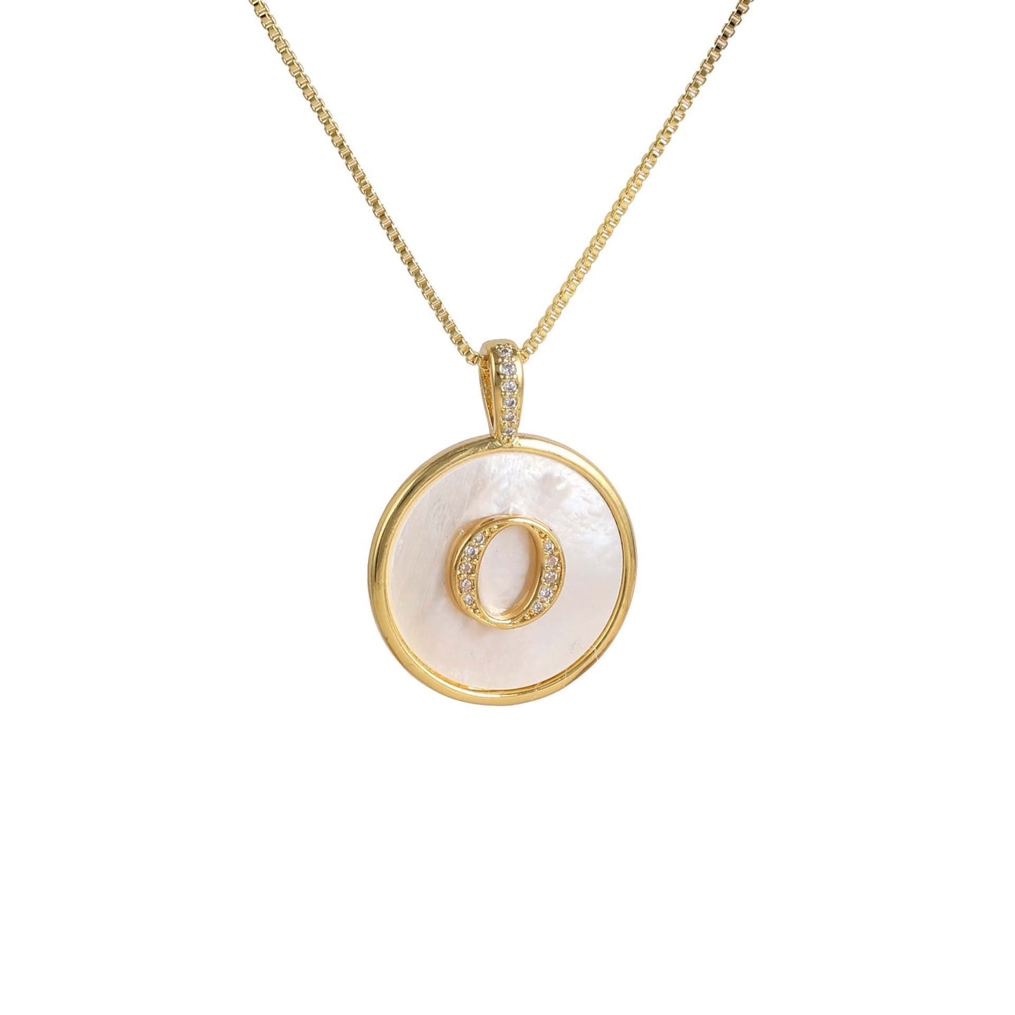 Gold Shell Initial Pendant Charm Collection