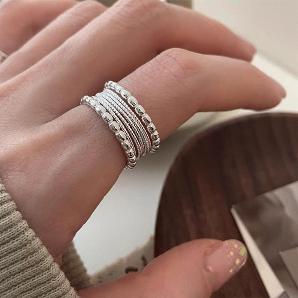 Women S925 Silver Vintage Ring, Minimalist Luxury Non-Tarnish Jewelr