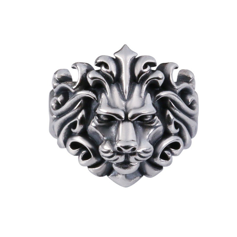 Majestic Lion Silver Jewelry Mens Silver-Plated Ring