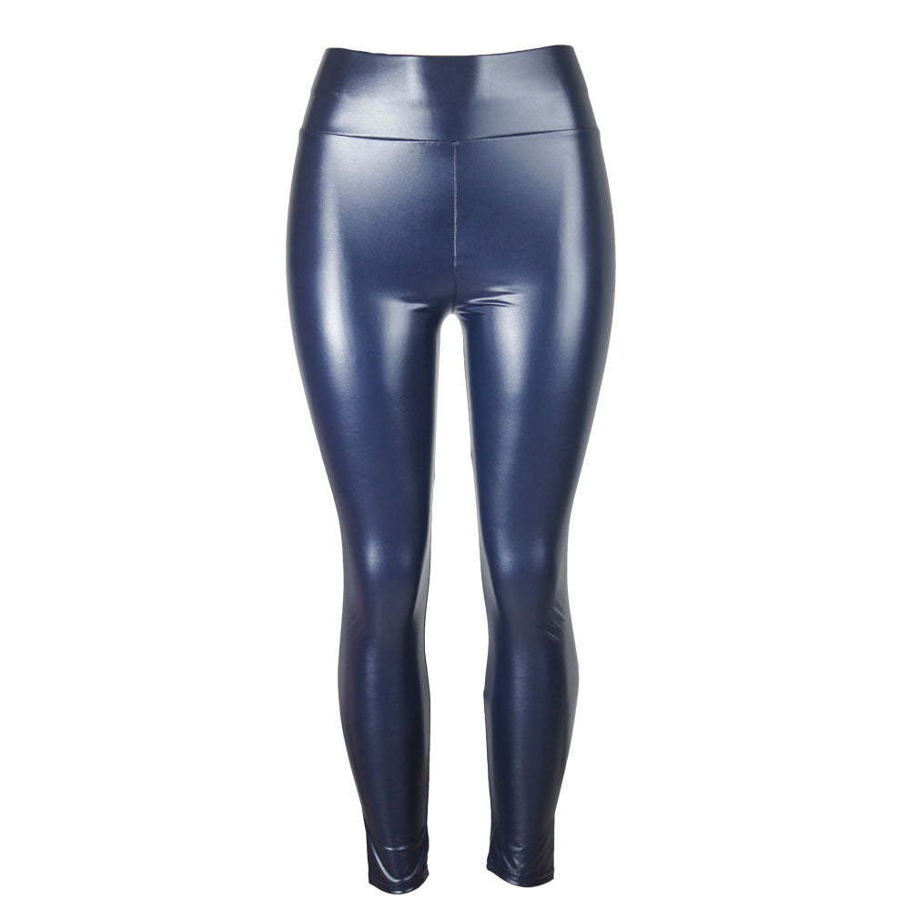 Womens High-Waisted Pencil Pants In Glossy PU Leather