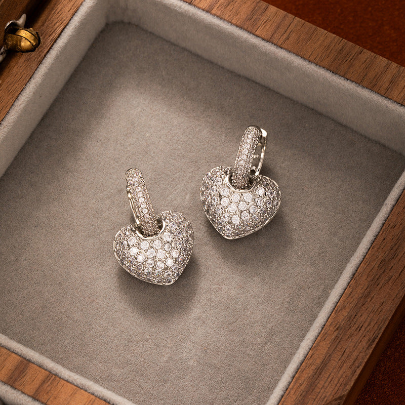 Womens Elegant Zircon Earrings Subtly Luxurious