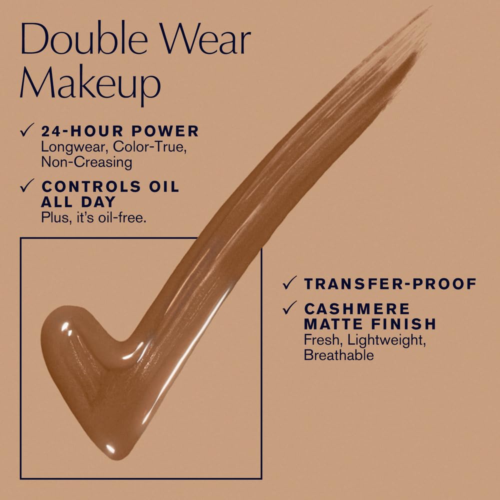 Estée Lauder Double Wear Stay-in-Place 24-Hour Long-Wear Matte Foundation Makeup, 1 Fl Oz