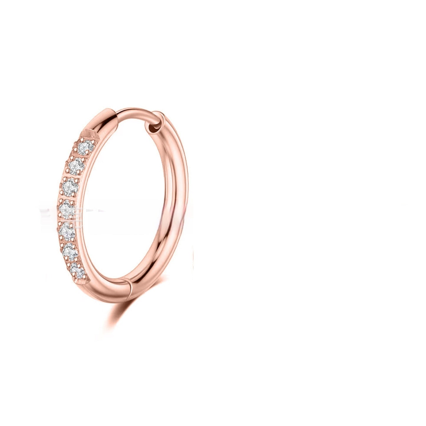 Stainless Steel Earrings With Diamond Zirconia And Plain Rings