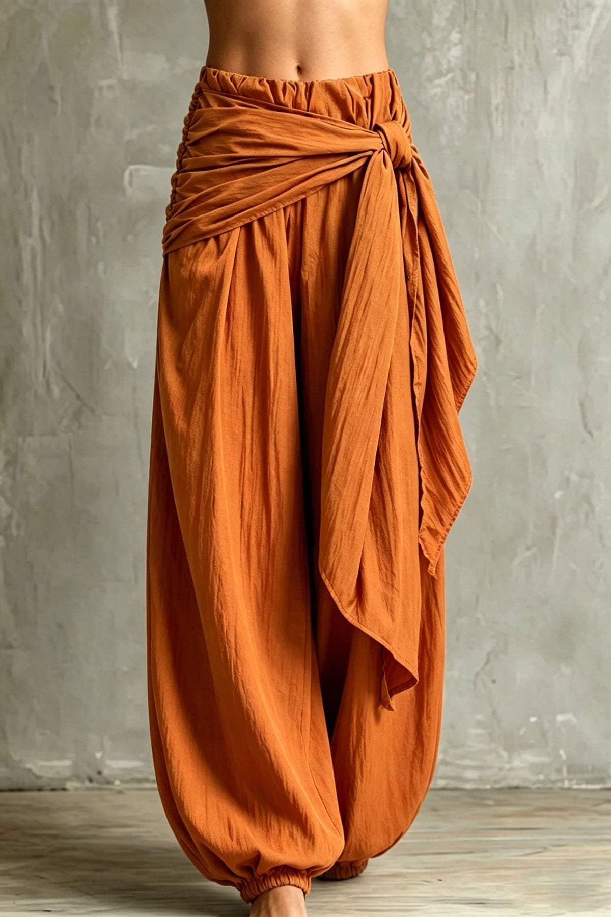 Women's Loose Casual Pants With A Tie-waist Design