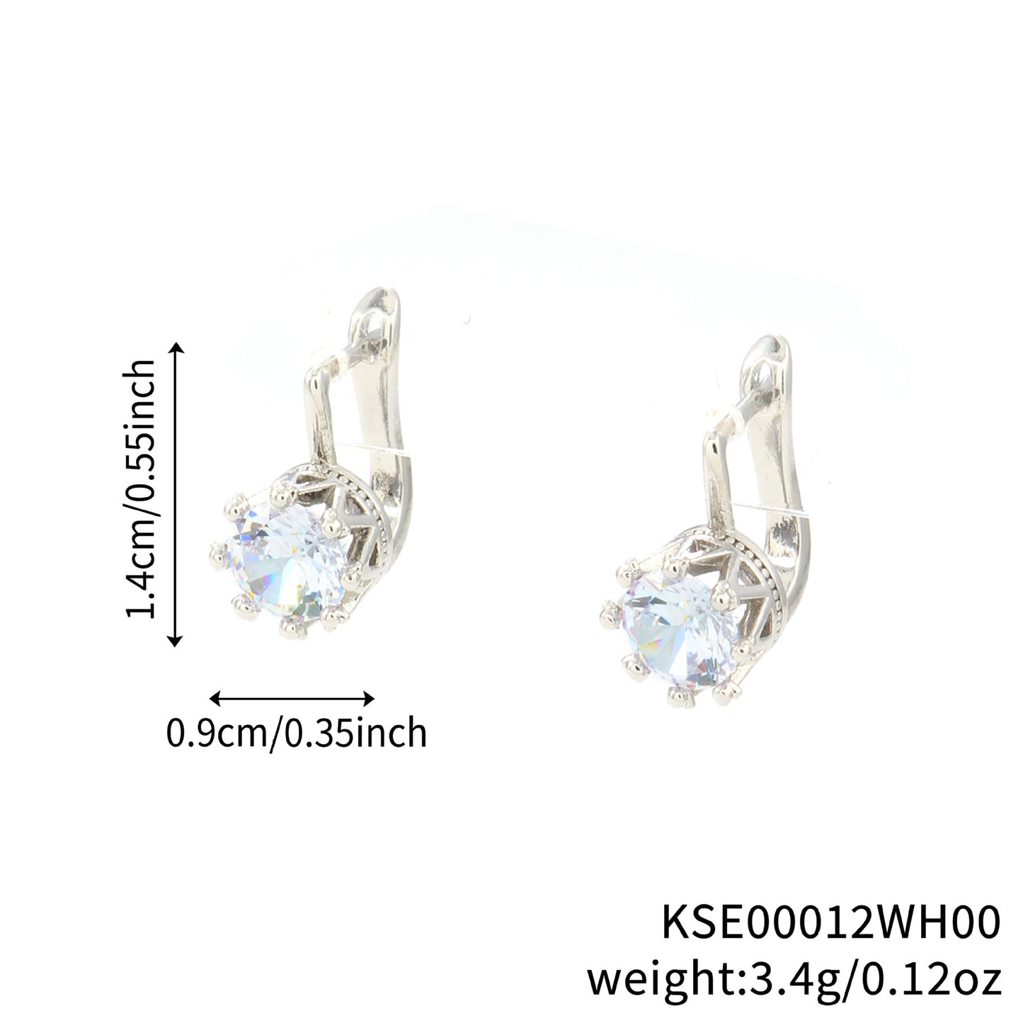 New Round Zircon Earrings For Women