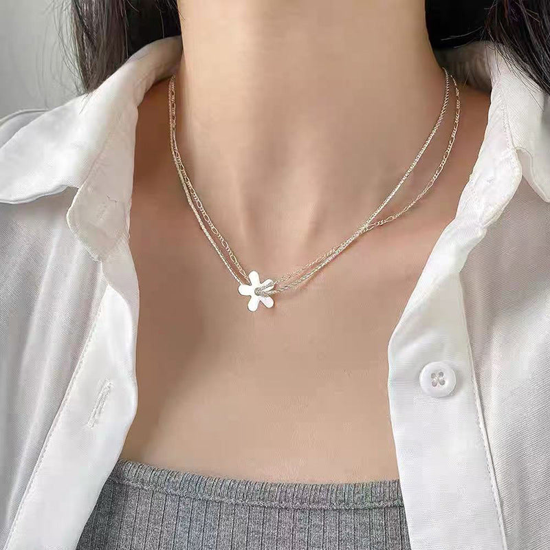 S925 Sterling Silver Pearl Necklace For Women Light Luxury And High-end