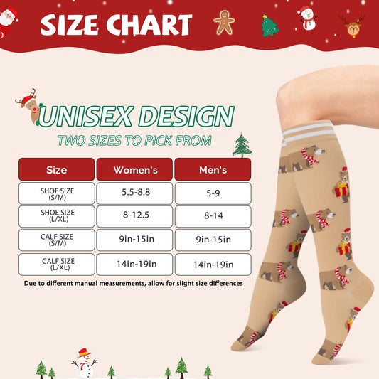 FE0A-3301-Compression Socks 3 Pairs Graduated Compression Support Circulation Socks