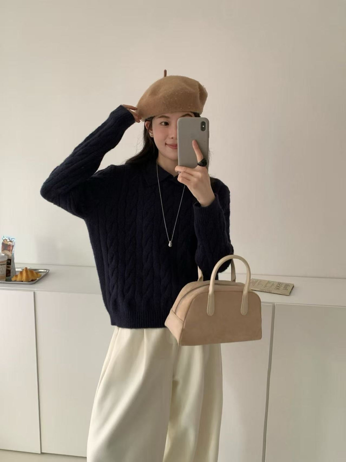 Women Lapel Cable-Knit Pullover Sweater New Arrival For Autumn And Winter Loose-Fit Pullover Knit Top For Outerwear Or Layering