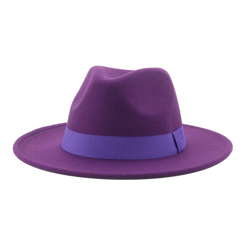 Fashionable Fedora Hats Women Wide Brim Dress Caps  Women's Fedora Hats Elegant Wide Brim Fedora Hat  Wedding Men Hat Warm Retro Style Belt 56-58cm