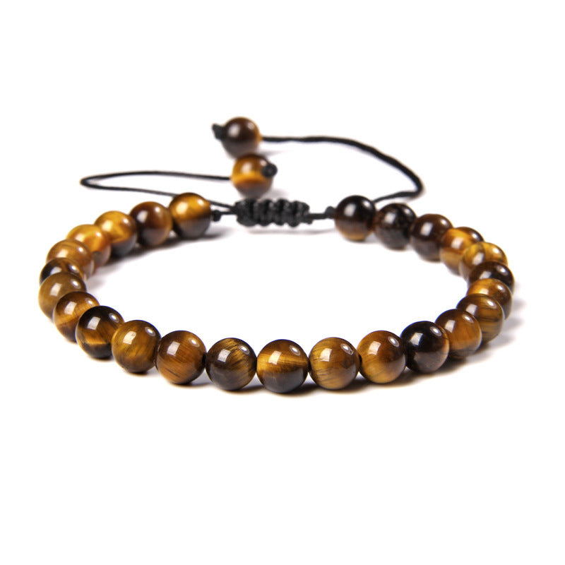 6mm Natural Stone Beads Womens Bracelet Yoga Energy Sports