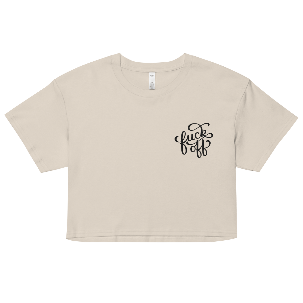 Fuck Off Embroidered Crop Top