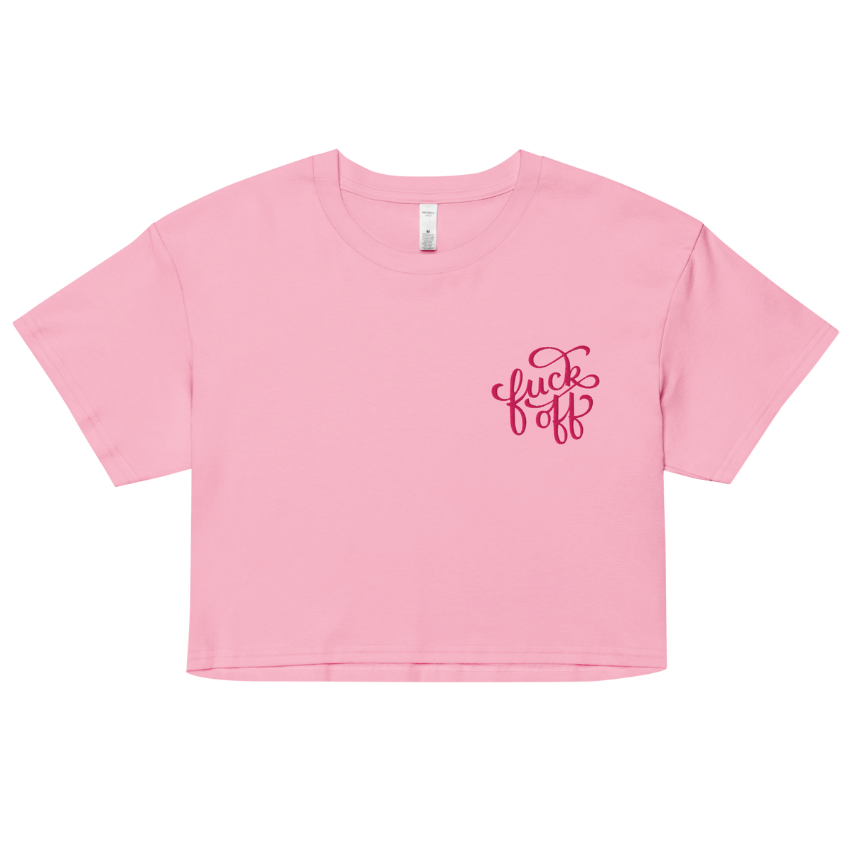 Fuck Off Embroidered Crop Top