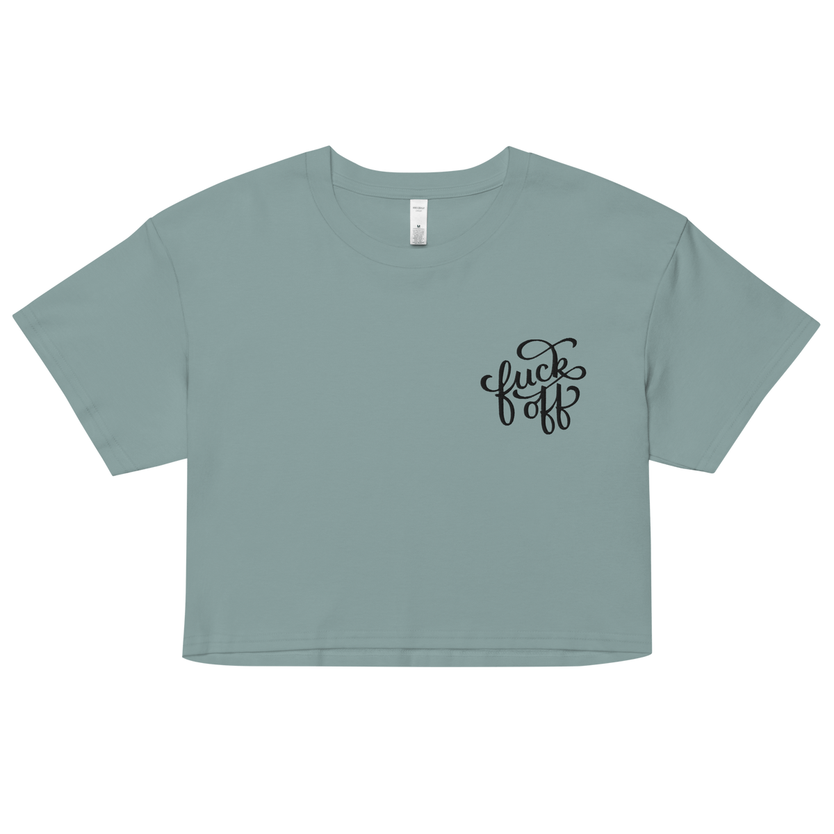Fuck Off Embroidered Crop Top