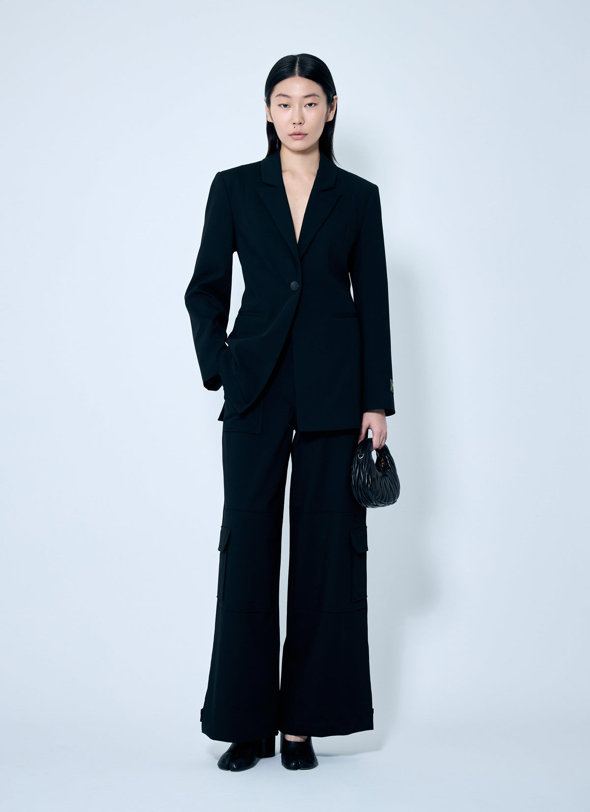 Ganni Women Solid Twill Suiting Cargo Pants
