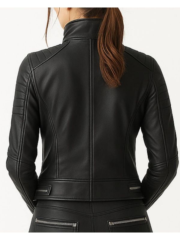 Grace Leather Black Jacket - Women Leather Jacket Black