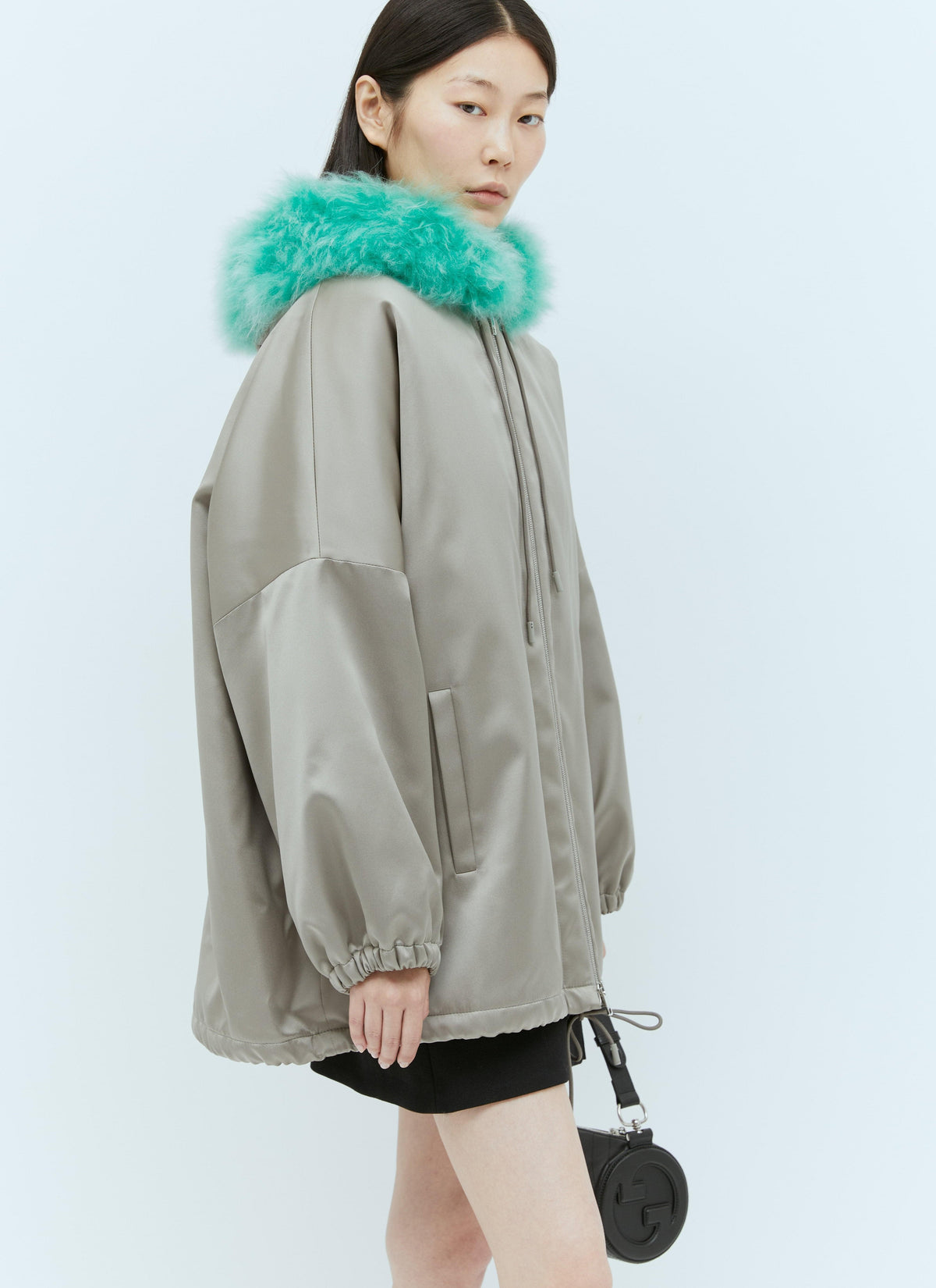Gucci Women Satin Bomber Jacket