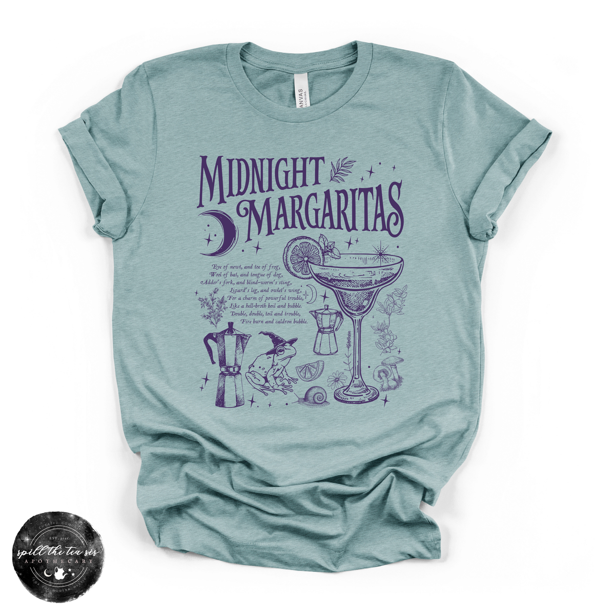 Midnight Margaritas Spell Tee | Witchy Cocktail Graphic T-Shirt