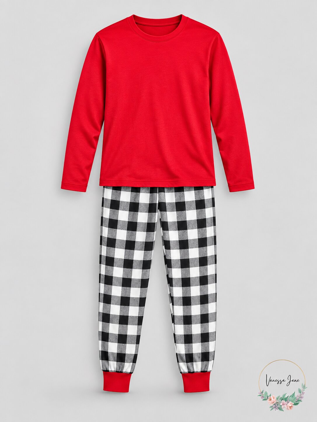 Family Pajamas Mens Thermal Buffalo Check Mix It Set, Size Medium
