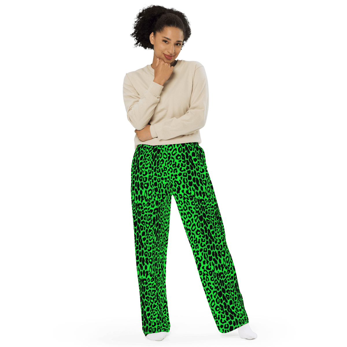 Lime Leopard Unisex Lounge Pants
