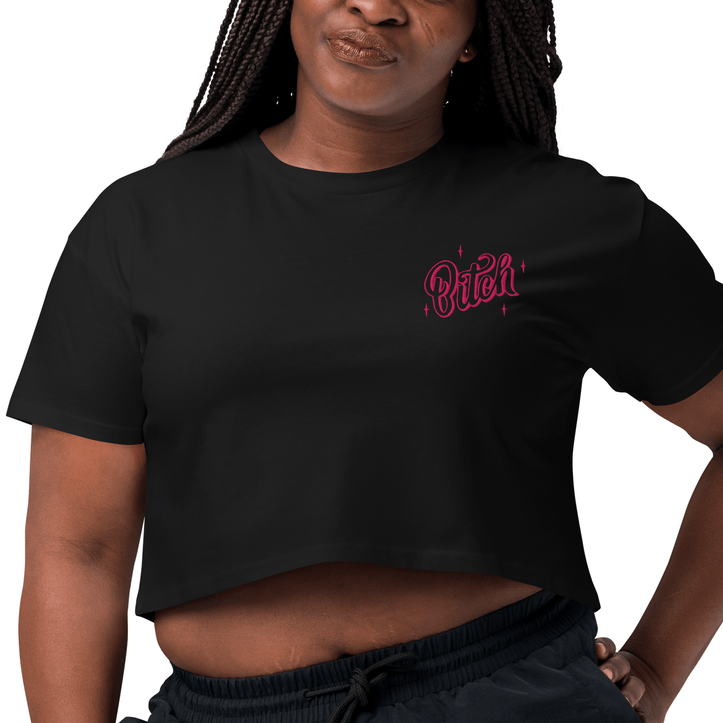 Magical Bitch Embroidered Crop Top
