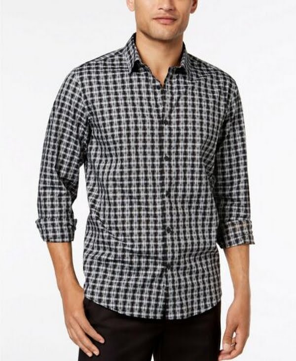 Alfani Mens Regular Fit Lewis Plaid Shirt, Size XXL