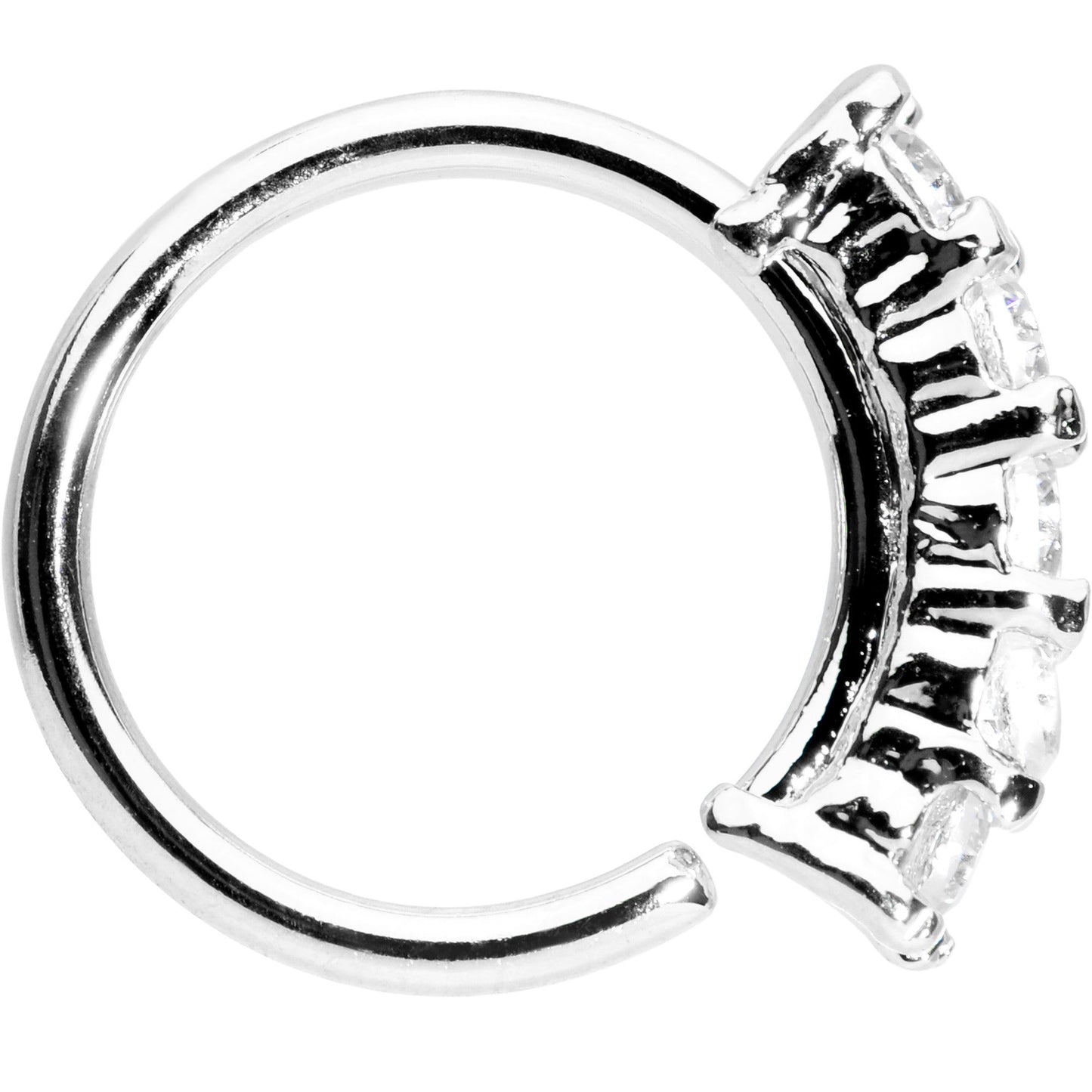 20G 5/16 Clear CZ Quintet Seamless Circular Ring
