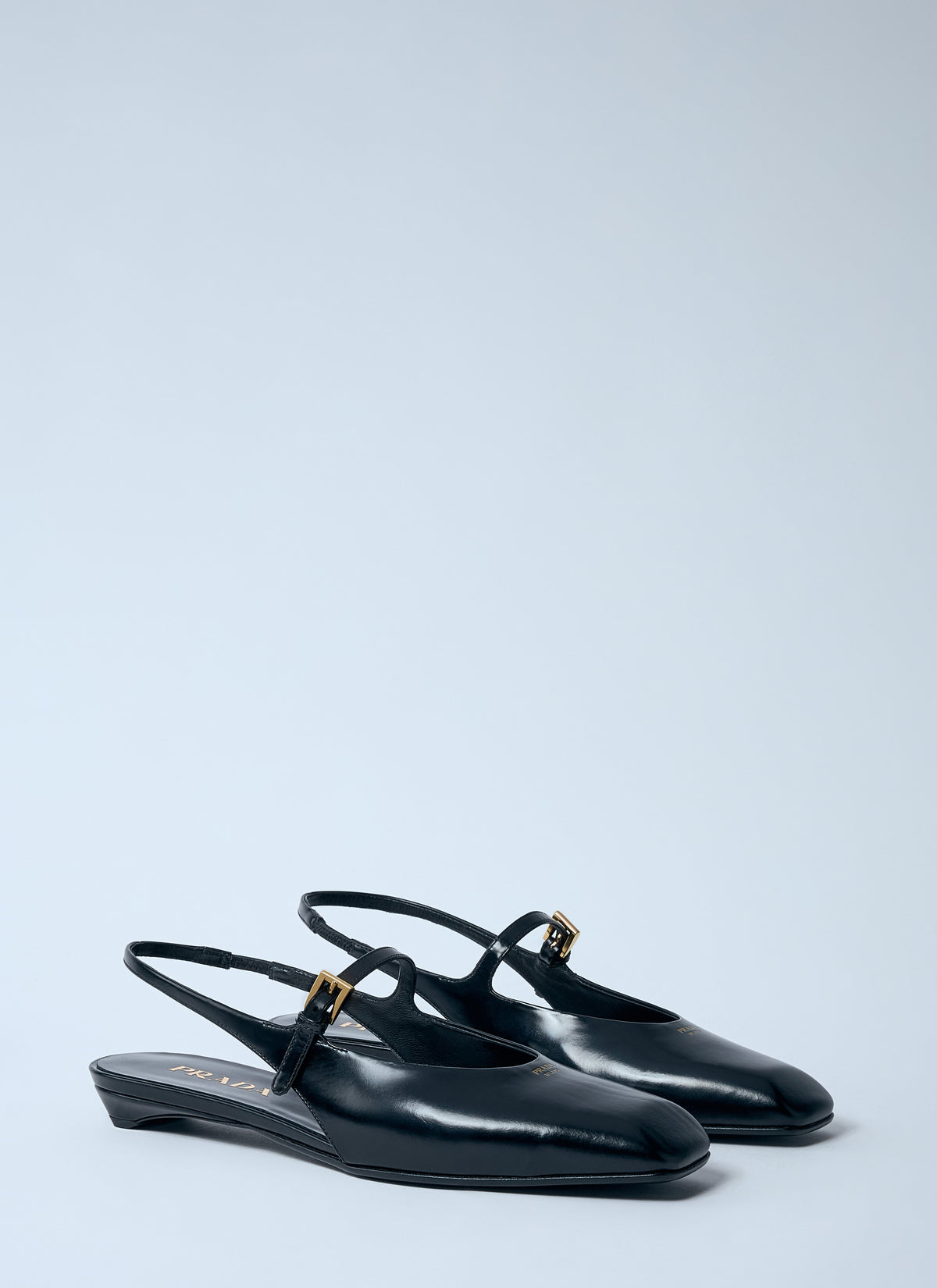 Prada Women Leather Slingback Ballerina Pumps