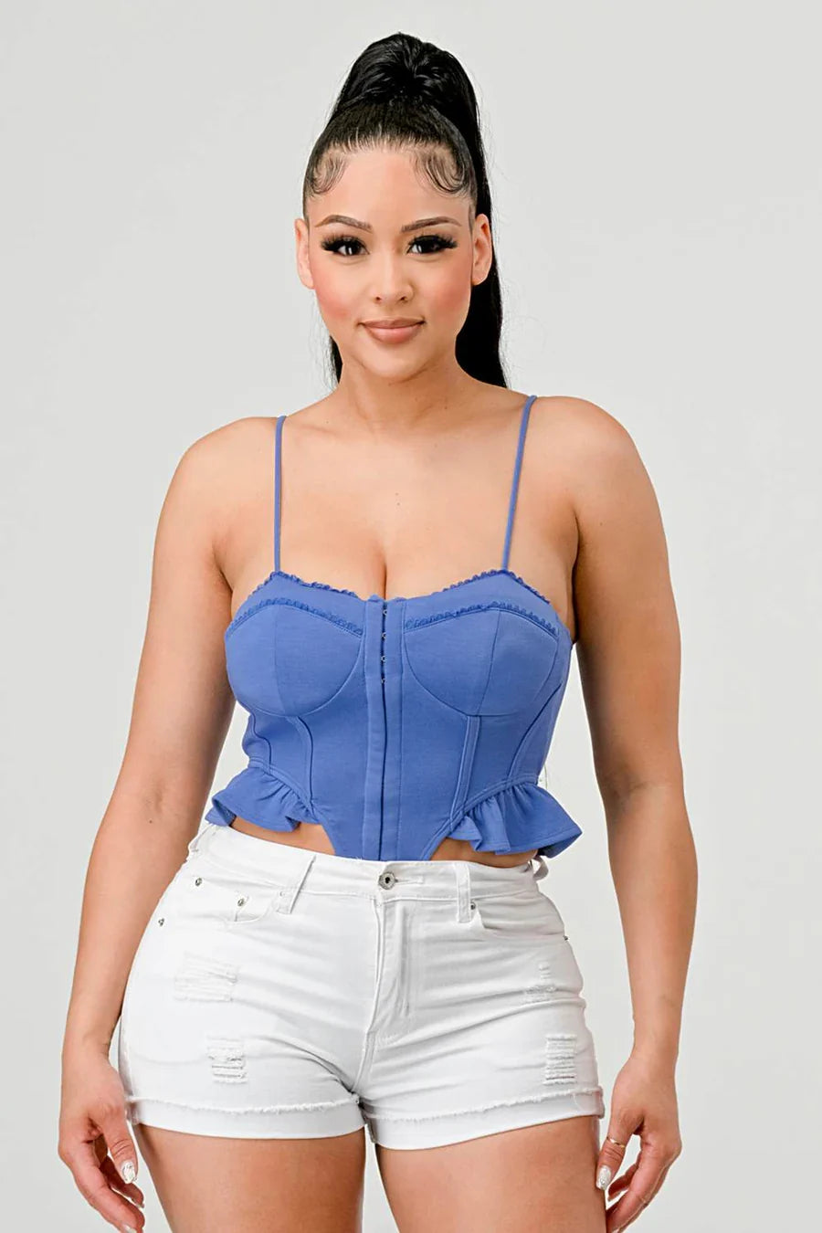 SUPER SOFT SCUBA SIDE FRILLED CAMI BODYSUIT