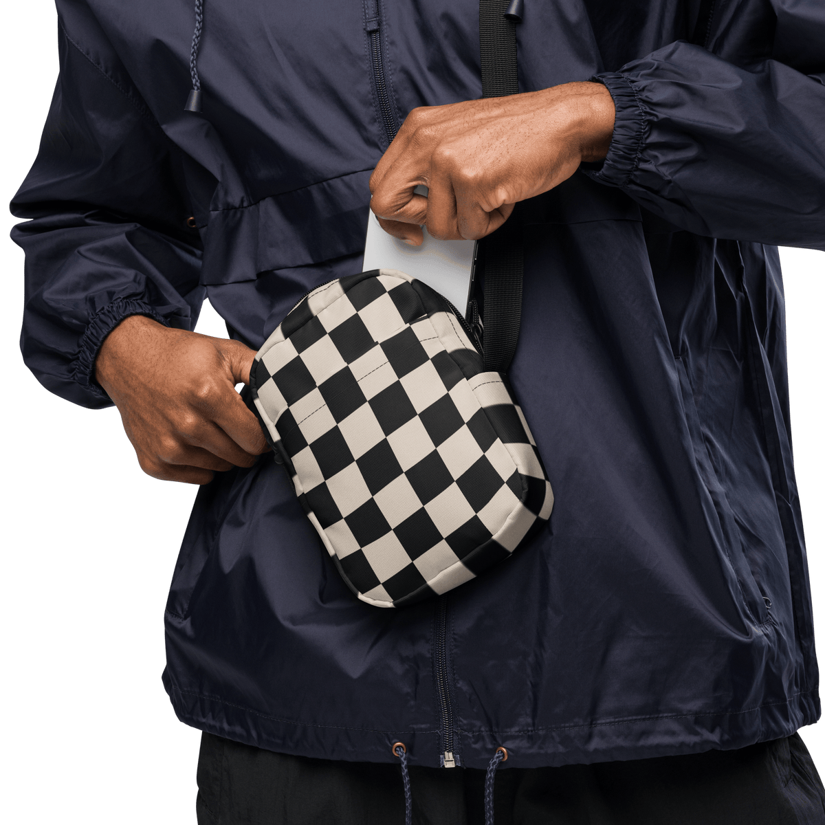 Retro Revival Checkerboard Crossbody Bag
