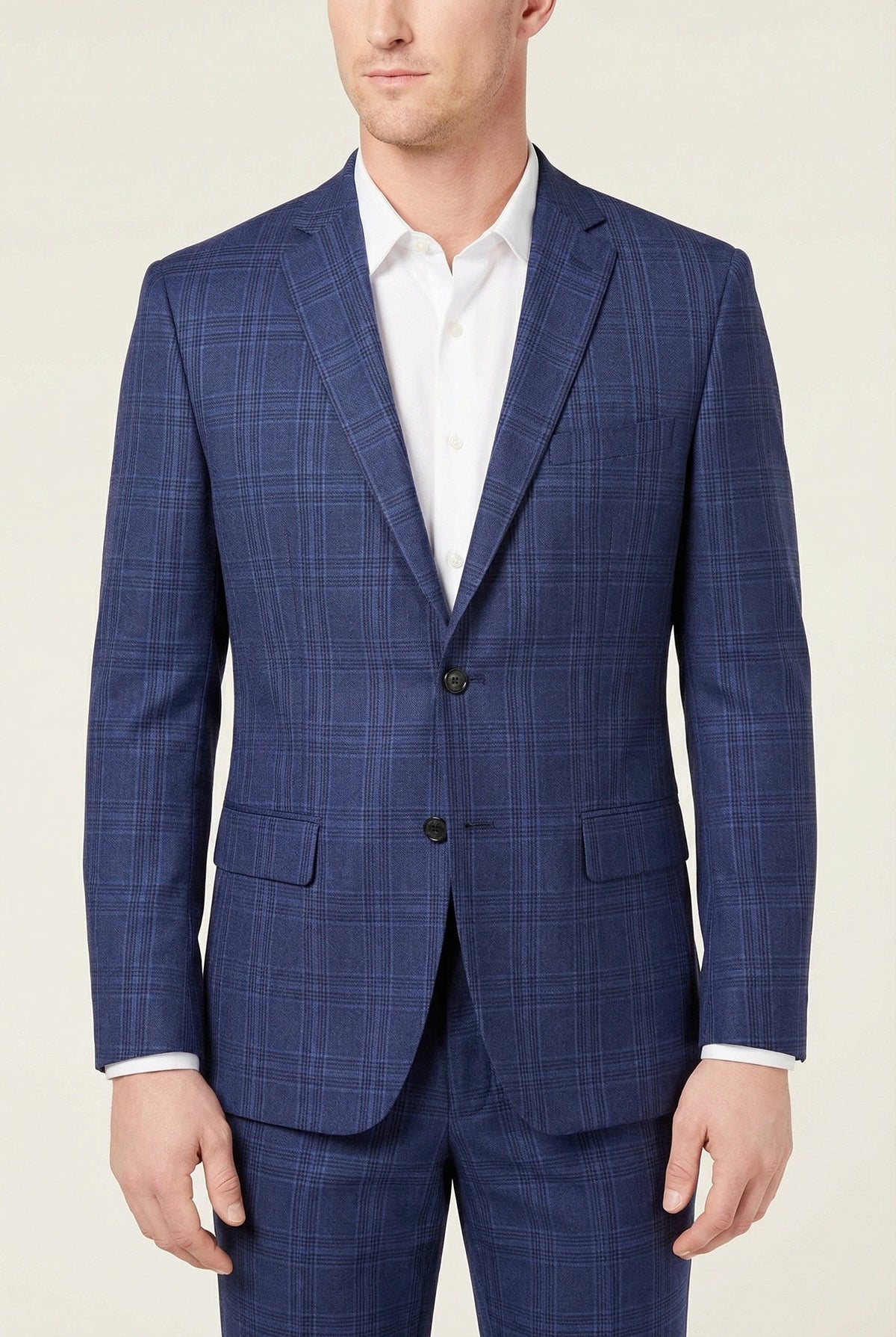 Lauren by Ralph Lauren Mens Blazer Short Plaid Linen, Size 44