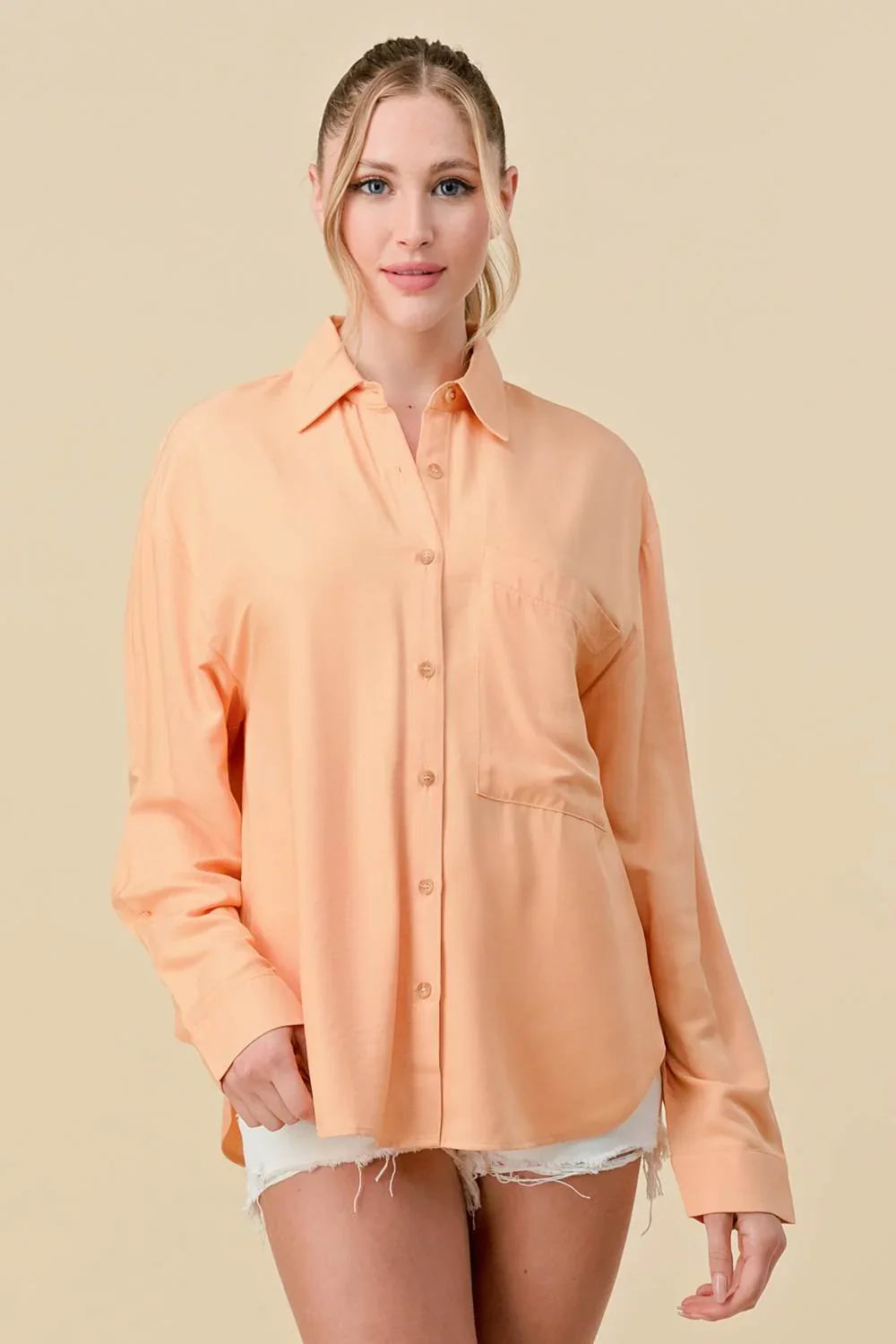 BASIC COLLARED BUTTON DOWN LONG SLEEVES SHIRTS