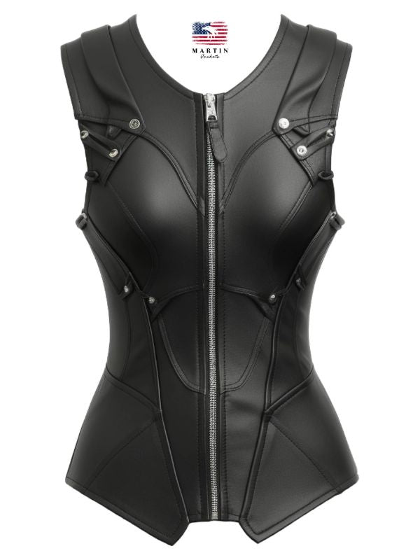 Women Kendler black Leather Vest