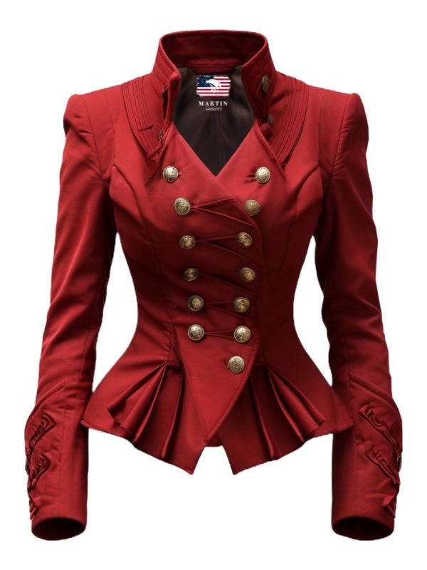 Women Red Stylish Cotton Fancy Outerwear